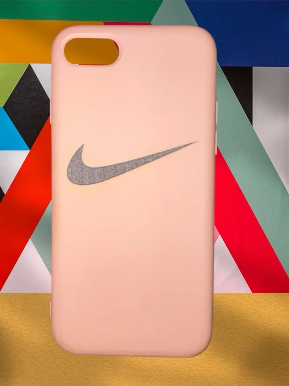 Warm sandy Brown Case for iPhone SE/7/8 with Black Swoosh 🟤🐻